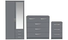 White is a classic choice and it's a wonderful way to make a room appear bigger and brighter. Buy Argos Home Hallingford 3 Piece 2 Door Wardrobe Set Grey Bedroom Furniture Sets Argos
