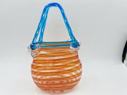 murano style hand blown art glass purse