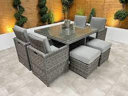4 And 6 Seat Rattan Furniture Cube Sets