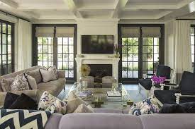 Living Rooms With French Doors