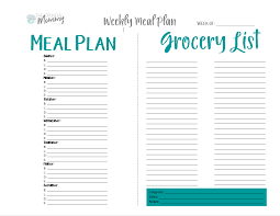 Weekly Meal Planner Grocery List The Crunchy Mommy