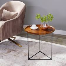 Small Wooden Coffee Table With Metal