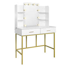 white gold vanity desk modern dresser