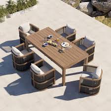 7 Pieces Outdoor Dining Set For 6 With
