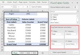 pivot table with multiple sheets in