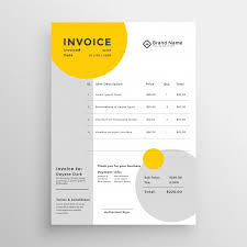 Creative Clean Invoice Template Design Vector Free Download