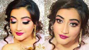 indian wedding guest makeup pink smokey