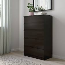 Good condition real wood lots of storage. Kullen Chest Of 5 Drawers Black Brown 70x112 Cm Ikea