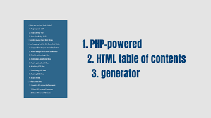 html table of contents generator php