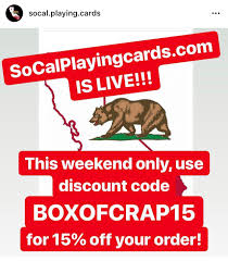 Check spelling or type a new query. Socal Playing Cards New Website Don T Miss Out 15 Discount Code Amazing Seller And Friend Rare Decks At Great Prices Playingcards