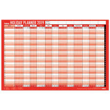 2019 Staff Holiday Planner With Pen Adhesive Colour Stickers Office Planner