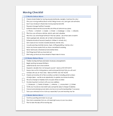 Moving Checklist Template 20 Free Printable For Word