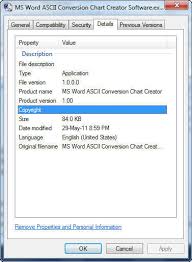 Ms Word Ascii Conversion Chart Creator Software 1 0 Download