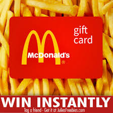 This can be a great way to make sure that your gift card maintains a balance so you can keep using it. The Mcdonald S Arch Card Instant Win Game Julie S Freebies Mcdonalds Gift Card Free Mcdonalds Burger King Gift Card