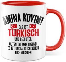 Amina Koyim Mug Funny Coffee Mug with Saying Turkish Coffee Mug Turks Joke Amina  Koyim Gift Idea Turk Turkish Turkish Sarcasm Swear Language (White/Red) :  Amazon.de: Home & Kitchen