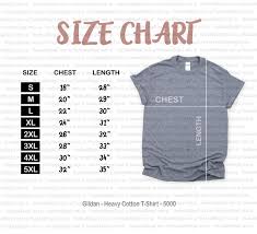 gildan uni t shirt mockup size chart