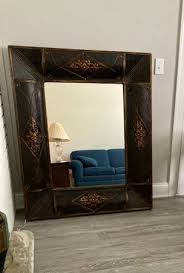 Huge Wall Mirror With Wrapped Faux