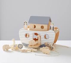 noahs ark wooden toy set pottery barn