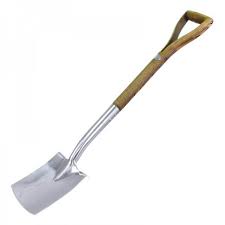 stainless steel digging spade with ash