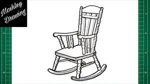 how to draw a rocking chair step by