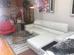 Kuka Grey Leather Sectional Sofa