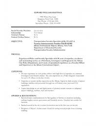 Remarkable Police Officer Resume With No Experience    For Your    