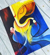 abstract painting of ganesha