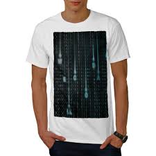 White Wellcoda Matrix Number Chart Mens T Shirt Code Art