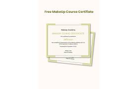 makeup course certificate template in