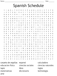 spanish voary word search
