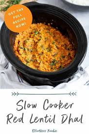 easy slow cooker red lentil dahl recipe