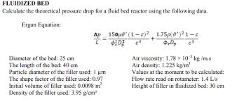 Solved Fluidized Bed Calculate The