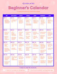 A 28-Day Workout Calendar for Beginners! - Blogilates