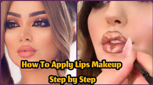 how to apply lips makeup step by step