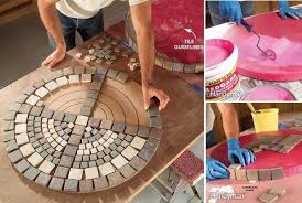 diy outdoor table with tile top and