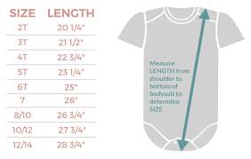 Sizing Chart Toddler And Kids Onesies By Cbo