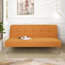 Homestock Tangerine Modern Futon Sofa