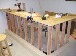 The diy bar top is simply cut to the length of the upper horizontal 2x4s. Pin On Apartment