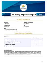 Desde 2017 oferecemos serviços e veículos ideais para trabalhar com conforto e segurança. Job Safety Inspection Report Pdf Templates Jotform