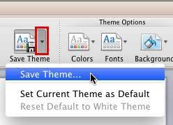 saving themes in word excel and