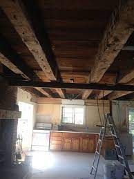 hand hewn beams under ceiling ideas