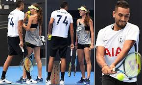 Nick kyrgios and ajla tomljanovic looking very cosy at #ausopen. Mailonline Sport On Twitter Nick Kyrgios Vows To Go Coach Less In New Season As He Trains In A Tottenham Shirt With Girlfriend Ajla Tomljanovic Https T Co Tzgfvp5ny8 Https T Co Wbkncvagl5