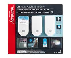 Sunbeam Led Power Failure Night Light 3 Pack Trapped Blister L Image Home Products