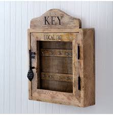 rustic wooden hanging key box