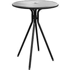 Black Round Bar Height Outdoor Table