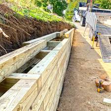 Treated Lumber Retaining Wall