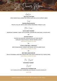 dinner set menu david brown