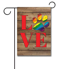 Pride Love Paw Print Garden Flag