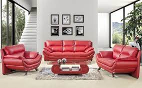 decorating ideas with red leather sofa