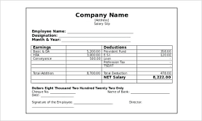 Free Paystub Templates Company Salary Slip Template Free Word Format